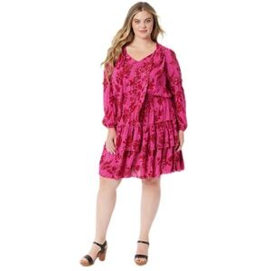 Jessica Simpson Women's Izzy Ruffle Dress, Size XL